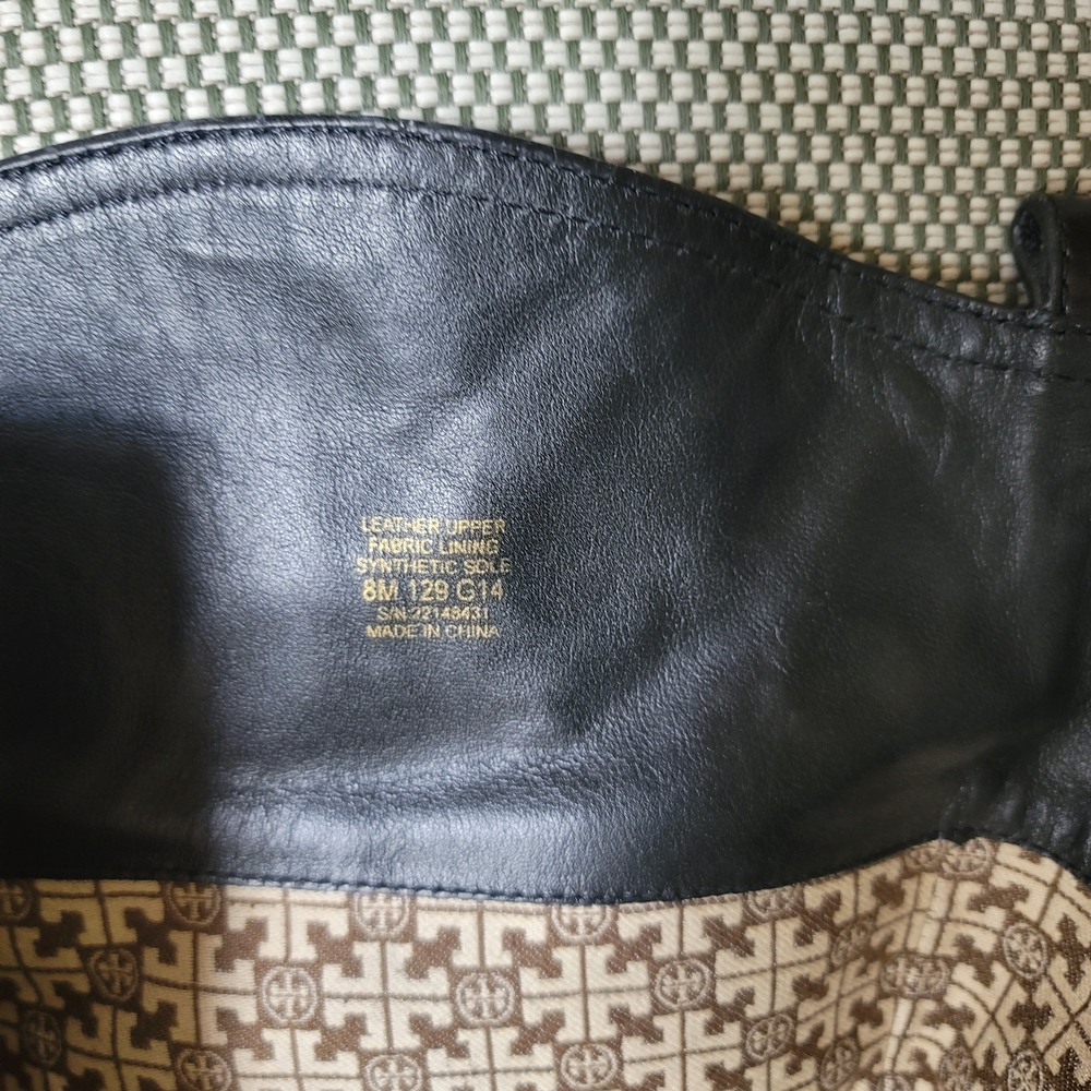 Tory Burch Marlene Black Leather Knee-High Boots - Picture 7 of 9